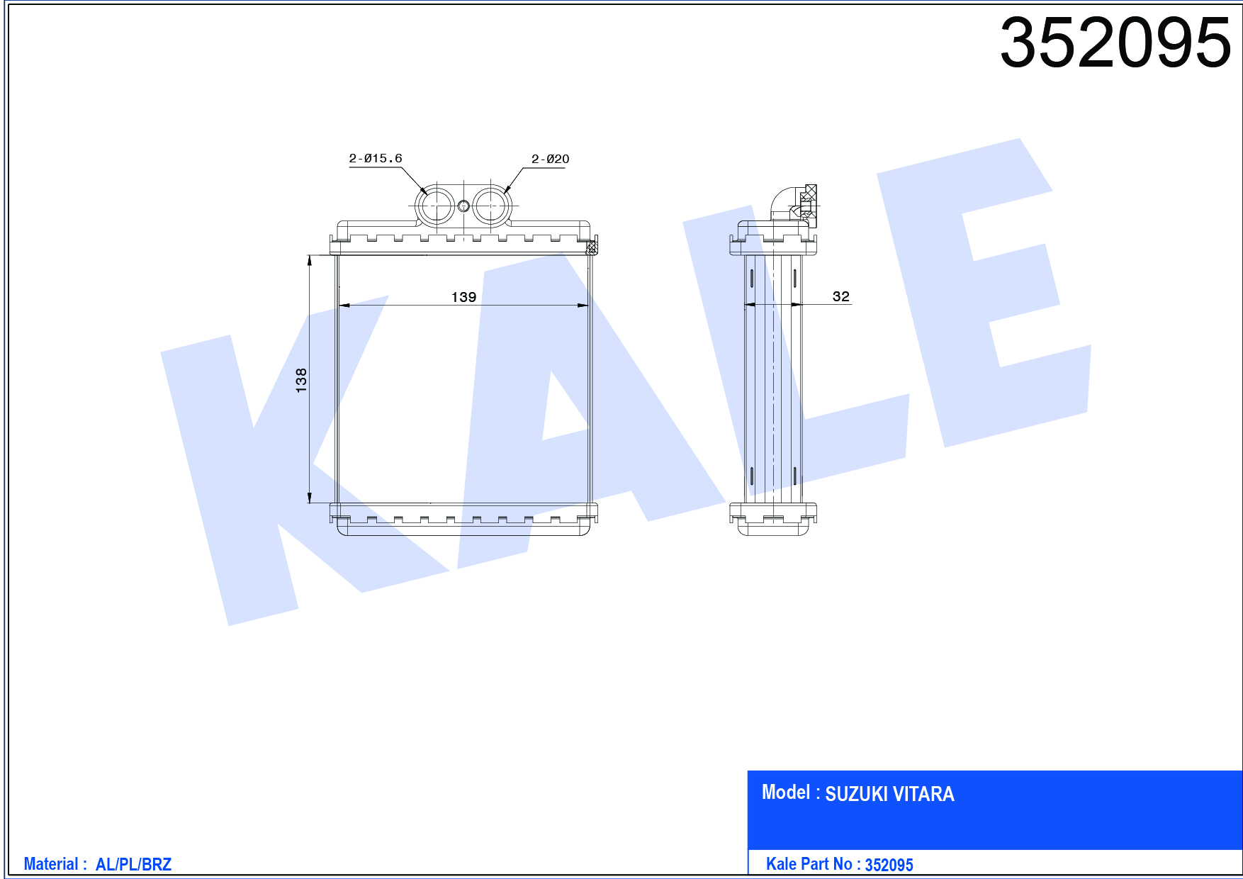 Suzuki Vitara Kalorifer Radyatörü 1988-1998 Radyatör M-t OEM KLE-352095 Suzuki Vitara Kalorifer Radyatörü 1988-1998 Radyatör M-t OEM KLE-352095
